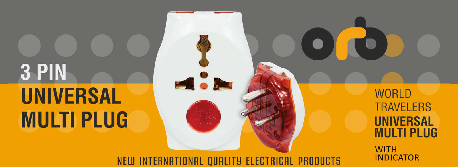 World Travelers 3 Pin Universal Multi Plug with Indicator